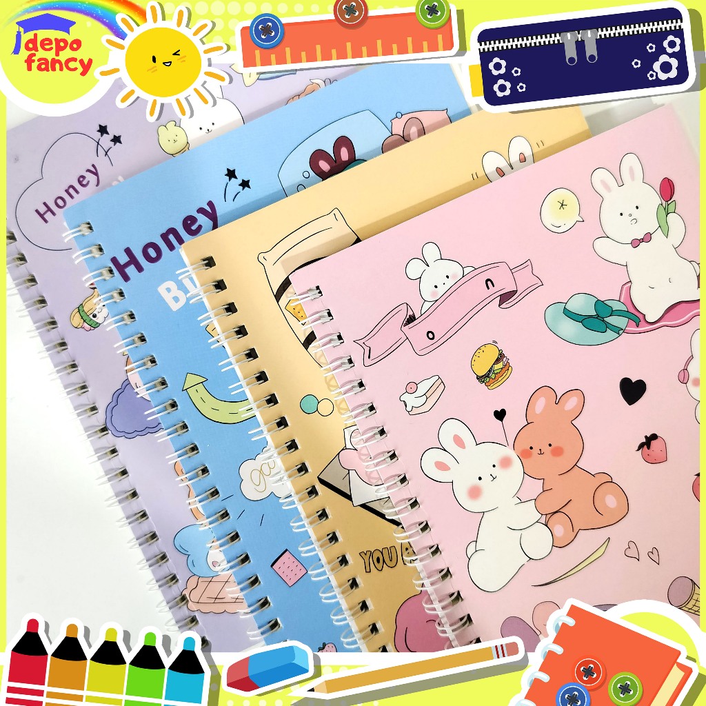 

[DAPAT 4 BUAH MURAH MERIAH!!!] Buku Spiral A5 WZ-6525-04 / Buku Tulis / Book Spiral