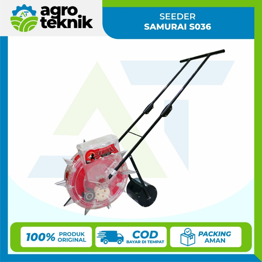 Agroteknik - Alat Tanam Jagung Padi Kacang Biji-Bijian Dorong Seeder Samurai S036 Penanam Benih