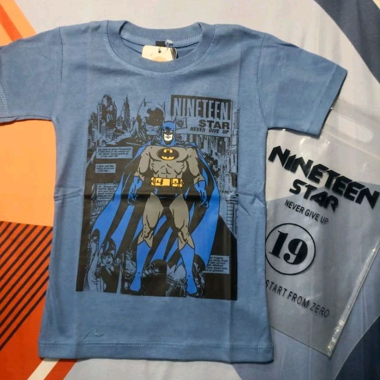 Kaos Nineteen - Kaos Distro Anak - Kaos Batman - Kaos Anak Karakter - Kaos Anak Premium - Kaos Anak 