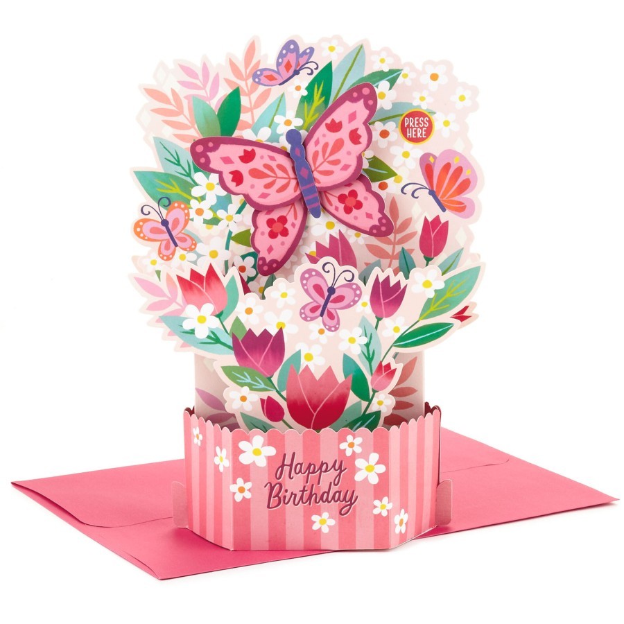 GREETING CARD- HALLMARK- BIRTHDAY- BUTTERFLY BOUQUET 3D POP-UP