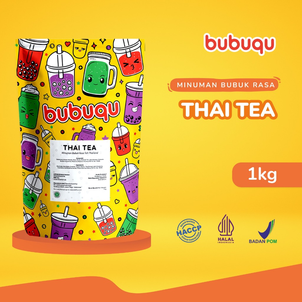 Bubuqu Thai Tea Powder Drink 1 Kg - Bubuk Minuman Teh Thailand