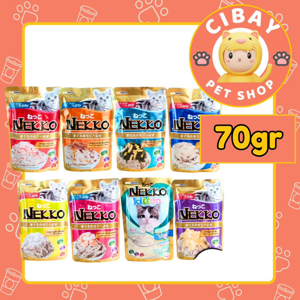 NEKKO POUCH cat food 70GR makanan basah kucing NEKKO