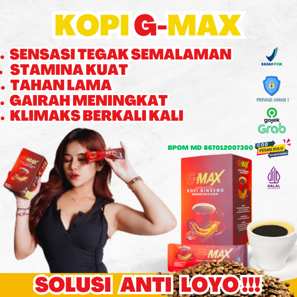 

KOPI G-MAX KOPI STAMINA PRIA DEWASA TAHAN LAMA ORIGINAL BPOM KOPI EXTRA GINGSENG DARI HERBAL ALAMI BERKUALITAS