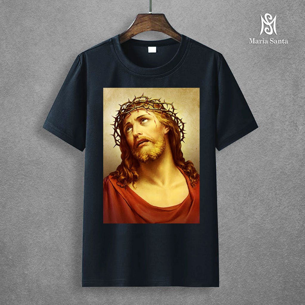 kaos Yesus Mahkota Duri HITAM