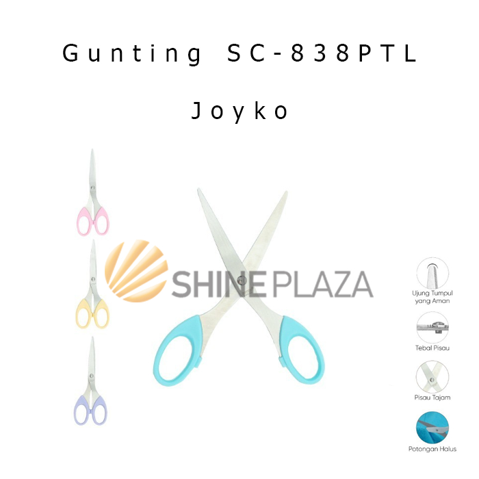 

Gunting Sedang Stainless Kuat Tajam Joyko SC-838PTL - Stainless Scissors Pastel Color SC-838