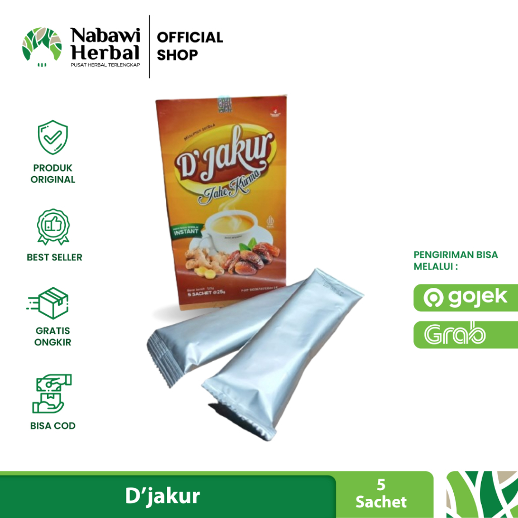 

DJAKUR Jahe Merah Kurma Minuman Herbal Isi 5 Sachet Mengatasi Perut kembung pusing susah tidur demam