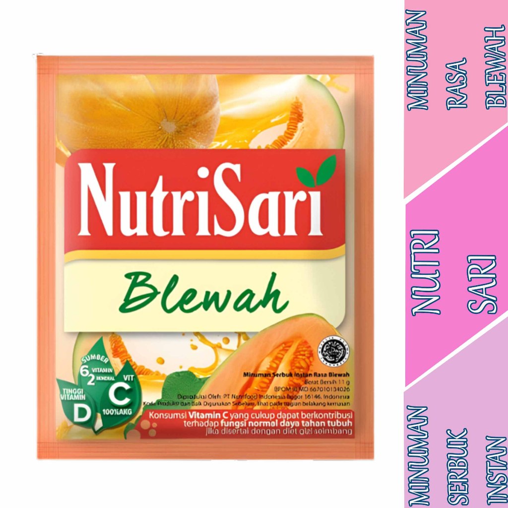 

Minuman Rasa Buah Blewah - Nutrisari - Minuman Serbuk Instan - 11grx10pcs