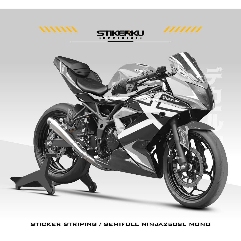 STRIPING NINJA250SL MONO / MOTIF 24 / STICKER / NINJA250RR MONO / NINJA250 MONO / STIKERKUDECAL