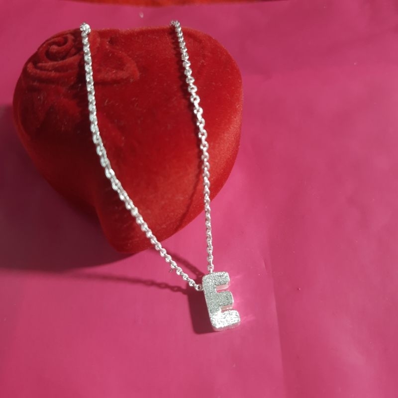 (COD) KALUNG INISIAL DOUBEL DEPAN BELAKANG PERAK ASLI