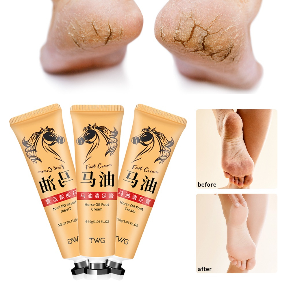 【ready❤️】TWG Foot Cream Horse Oil/ Krim Lotion Pelembab Kulit Kaki Kering Kasar Anti Keriput/ Obat K