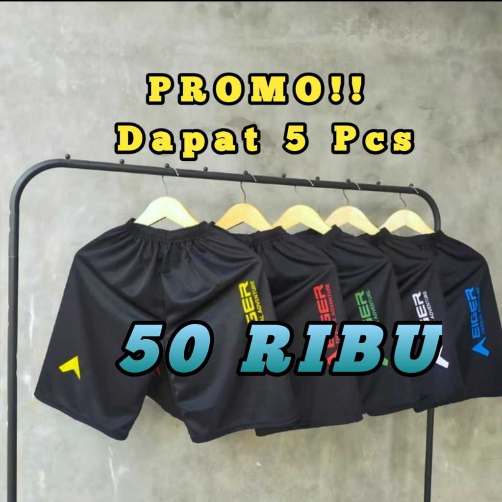 50 Ribu Dapat 5 Pcs Celana Pendek Kolor Sport Olahraga Nyaman Uniseks