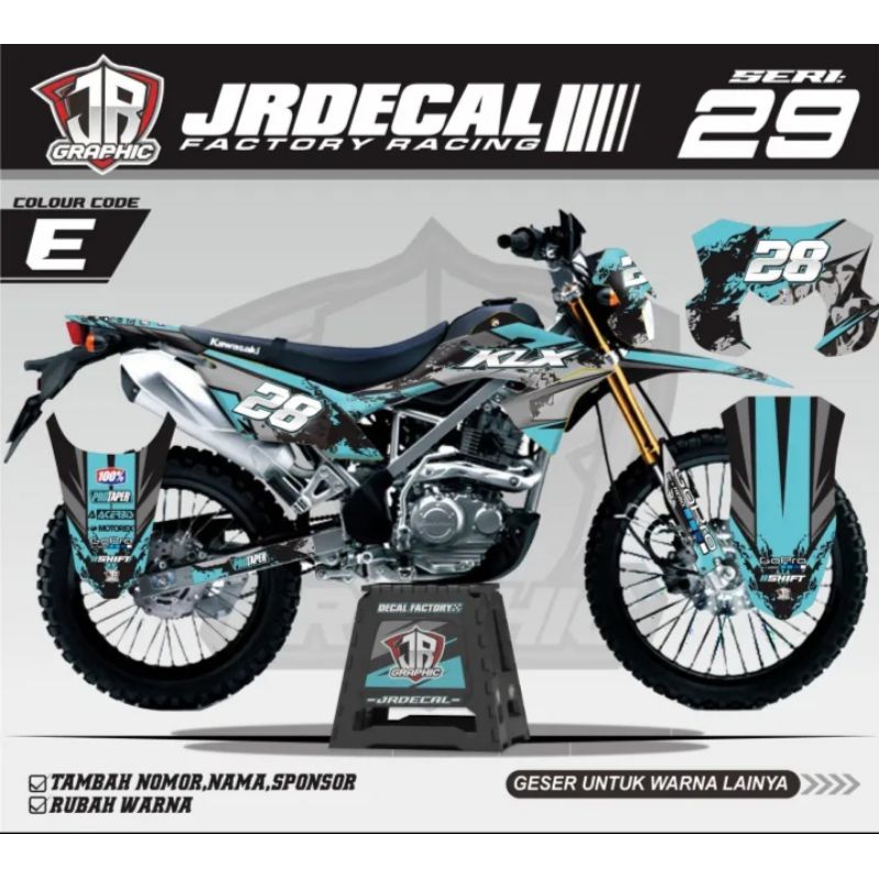 Decal kLX 150 bf hitam, variasi DECAL STIKER KLX BF bercak