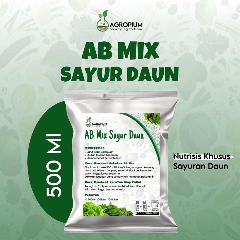 Nutrisi AB mix sayur daun 500 ml untuk 100 liter air - AB Mix sayur daun