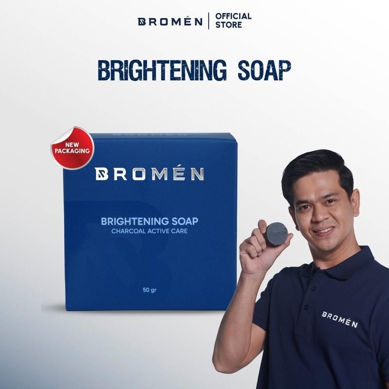 BROMEN Brightening Soap Sabun Cuci Muka Mencerahkan Pencerah Pemutih Wajah Pria Kusam Berminyak Kome