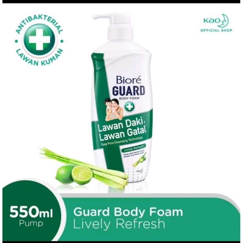 BIORE GUARD SABUN MANDI CAIR LIVELY REFRESH BOTOL PUMP 550ML