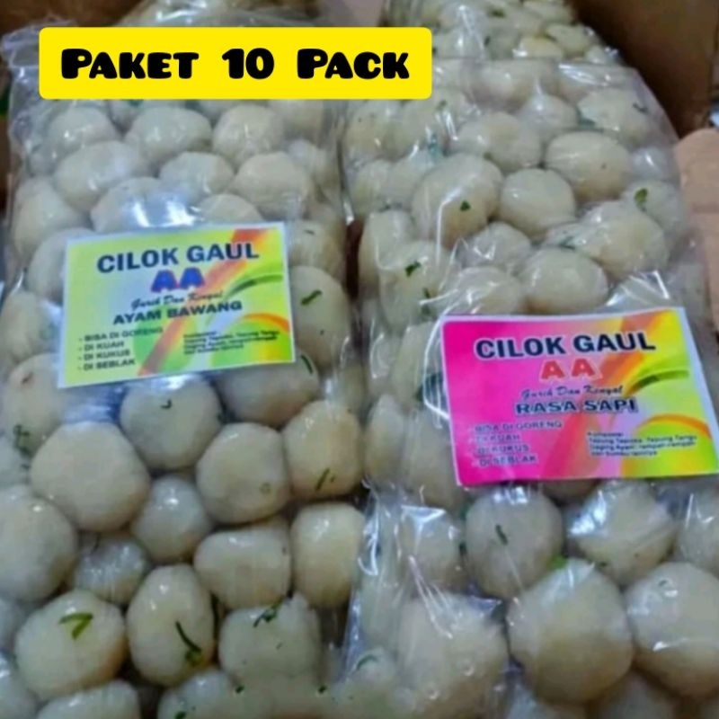 

Paket Cilok AA 10 Pack Khas Tasik Cilok Mentah Sapi Dan Ayam Frozen