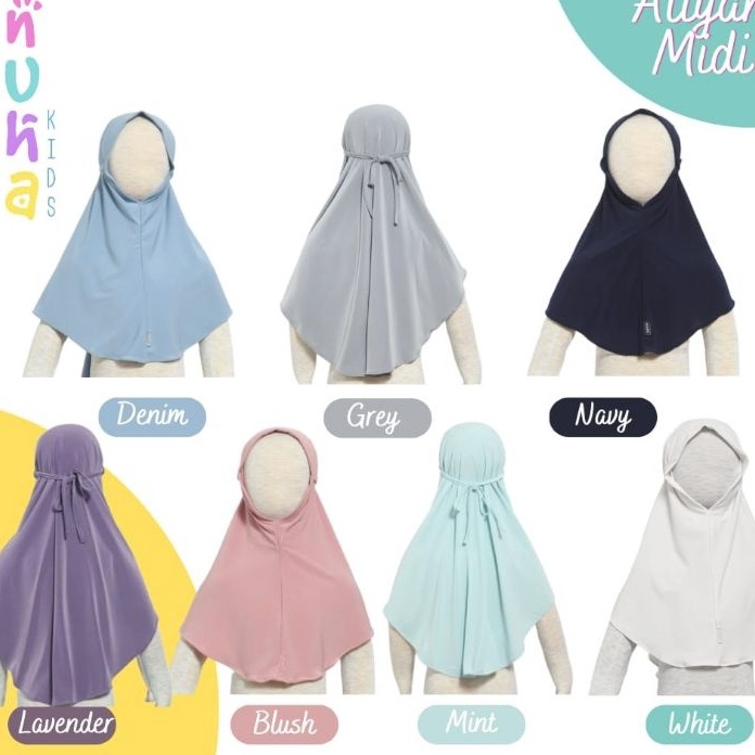 Penjualan TerbaikCOD Hijab Anak Instan Jilbab Jersey Premium Tali Aliyah Midi Nuha Kids