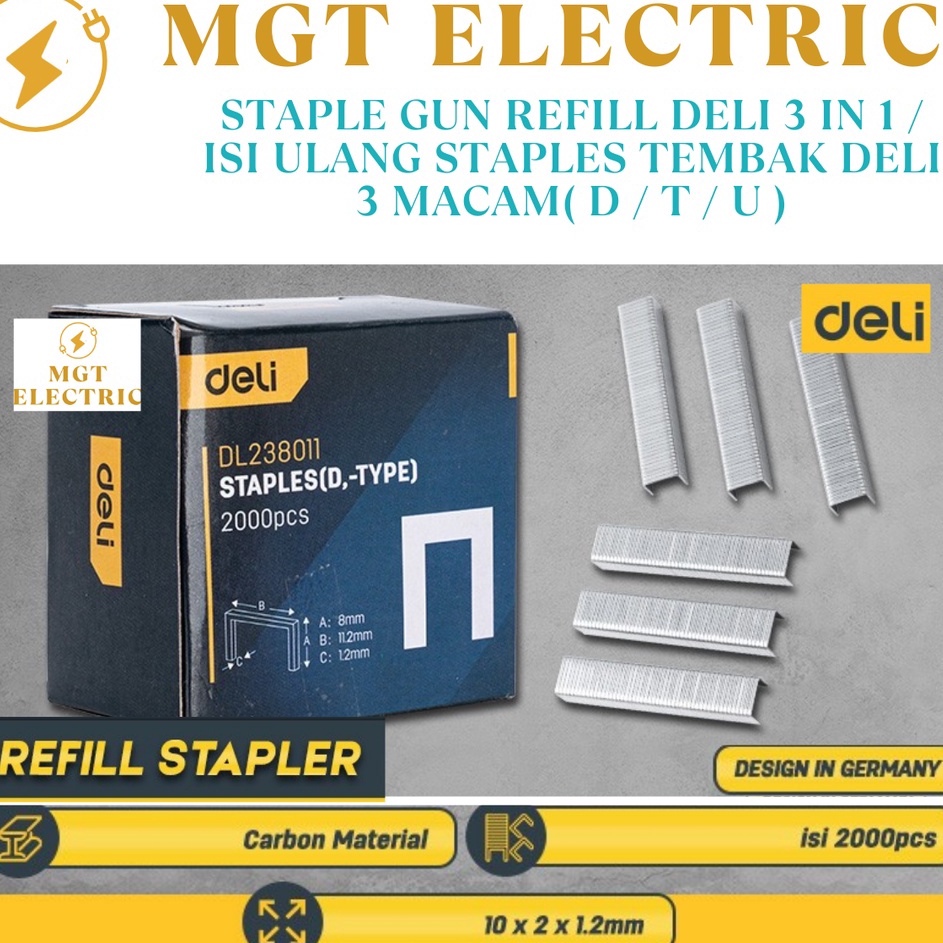 

Super Discount Staple Gun Refill Deli 3 in 1 Isi Ulang Staples Tembak DELI 3 macam