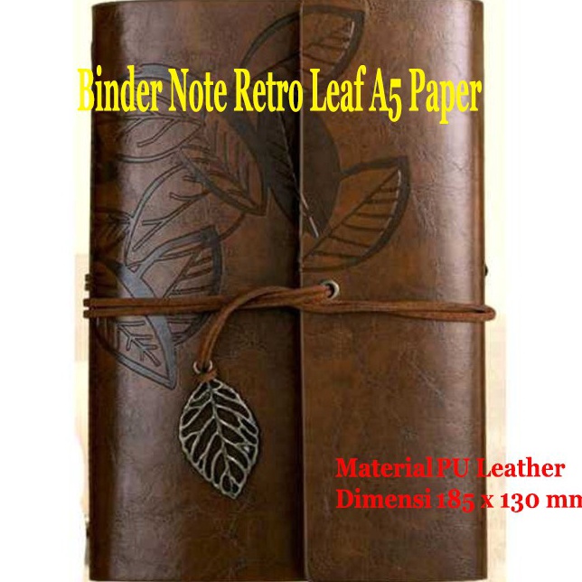 

Grosir Belanja Buku Catatan Binder Kulit Retro Leaf Kertas A5 Coffee