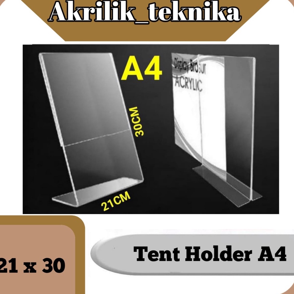 

Serbu Baru TEMPAT BROSUR TENT HOLDER TENT CARD AKRILIK DISPLAY UKURAN A4