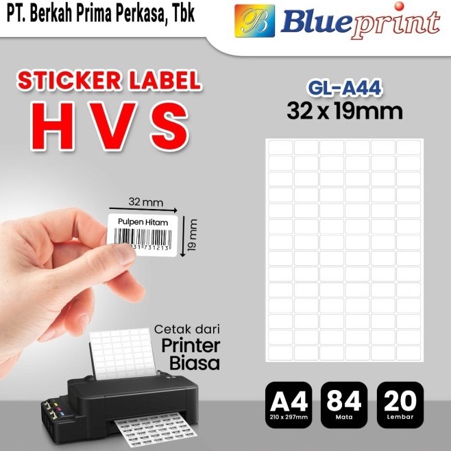 

Hemat Terbatas Kertas Stiker Label HVS Doff A4 BLUEPRINT Uk 32 x 19 mm 2 lembar