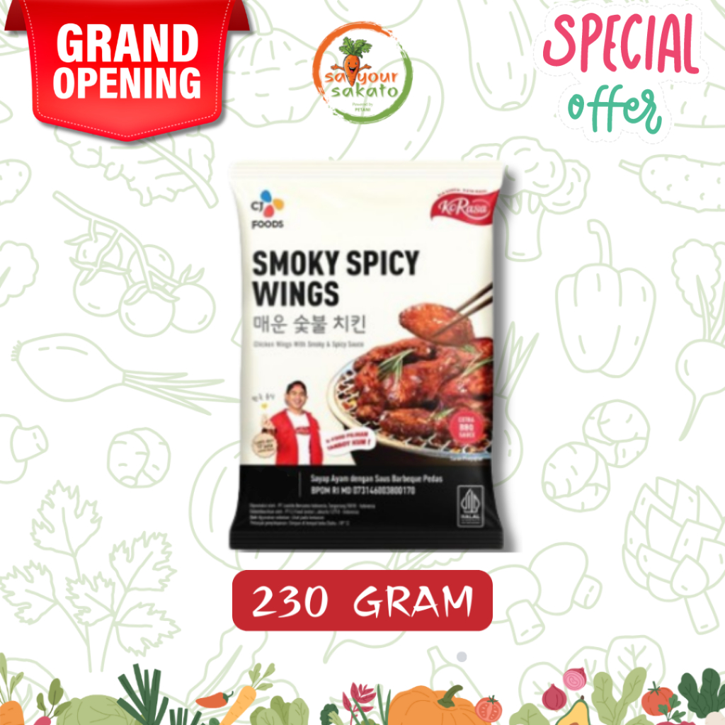 

KORASA Smoky Spicy Wings Sayap Ayam Saus Barbeque Pedas 230gr - Saiyour Sakato