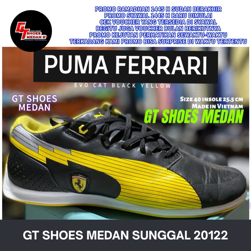 Sepatu PUMA FERRARI Black Yellow 40 (25,5 cm) dan PUMA FERRARI D'Force size 40 (25.5 cm) White kedua