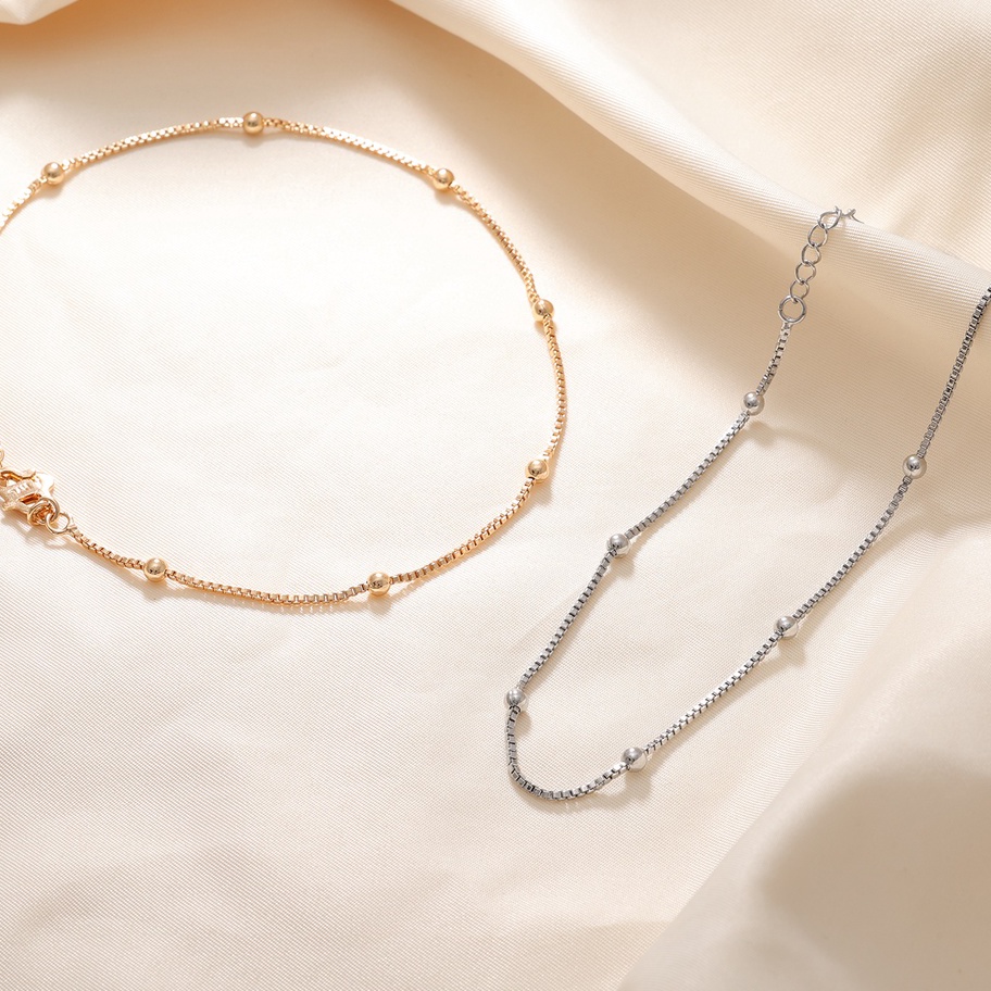 Dijamin Ori Hyl Jewelry 1A Gelang Kaki Titanium Wanita Emas Muda Perak Asli Dewasa Anti Karat Silver