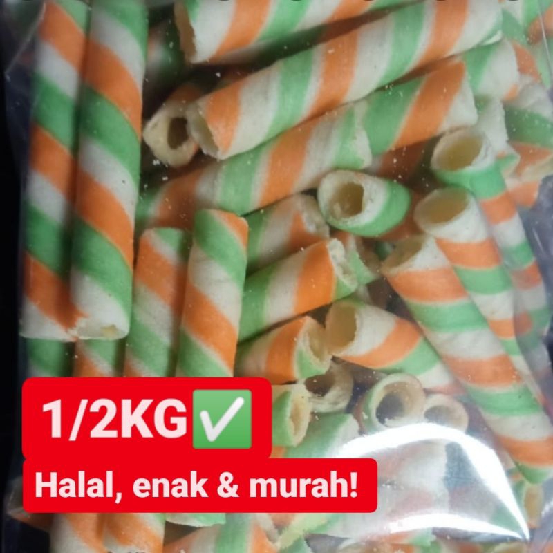 

500g Mini Wafer Roll Greentea murah
