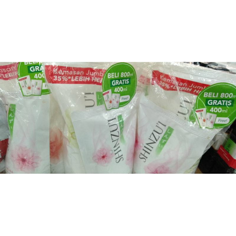 (BELI1 GRATIS1) Shinzui sabun mandi cair jumbo 800ml gratis 400ml varian random