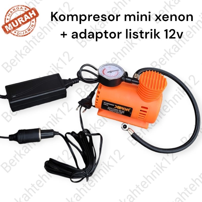 compressor Mini Listrik 300 psi xenon , kompresor mini cat, pompa ban motor roda mobil otomatis plus