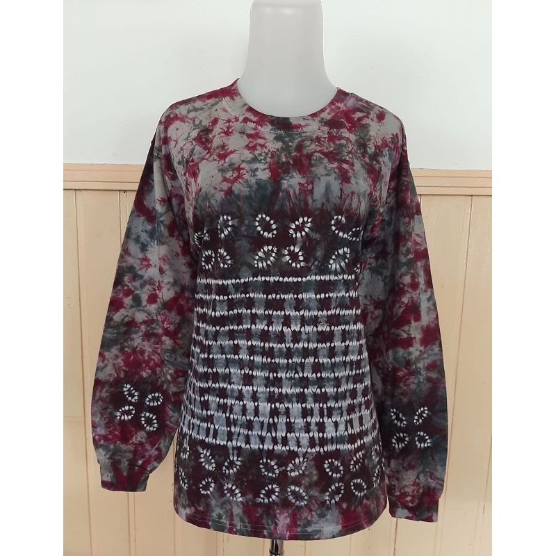 Sasirangan Banjarmasin Wanita Pria Kaos Lengan Panjang Katun Uk S M L XL XXL XXXL Jumbo Kaus Olahrag