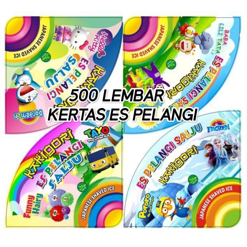 

500pcs kertas es pelangi