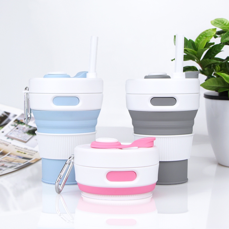 Premium Silicon Foldable Cup 450ml - Gelas Lipat Silicon - Travel Foldable Cup