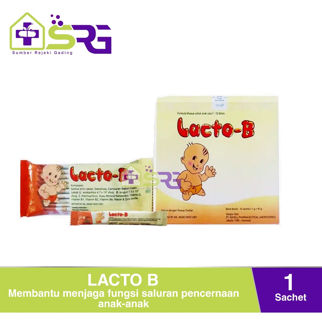 Lacto B Sachet 1gr - Suplemen Probiotik untuk Diare Bayi dan Anak-anak
