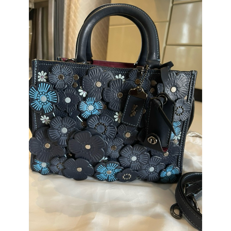 preloved tas coach rogue 25 tea rose navy