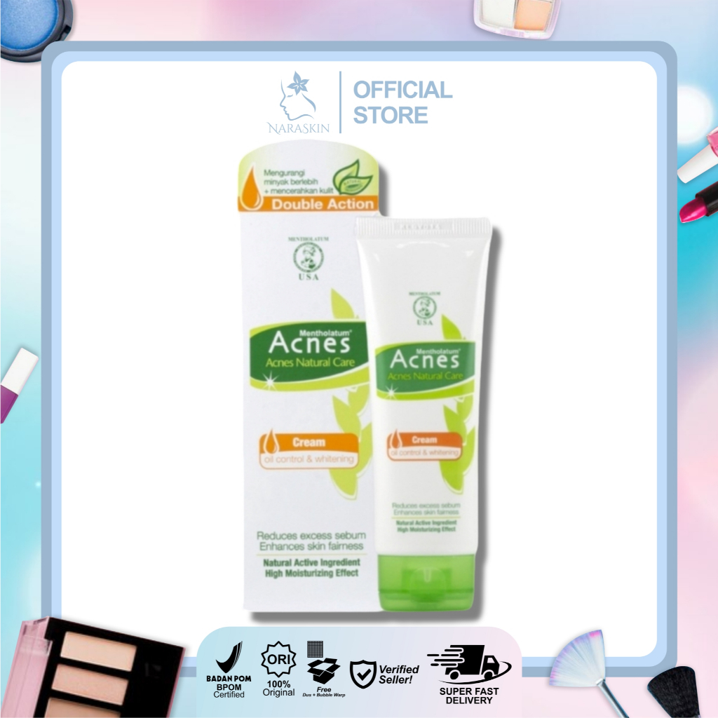 Acnes Natural Care Oil Control & Whitening Cream - Pelembab Wajah 40 gr