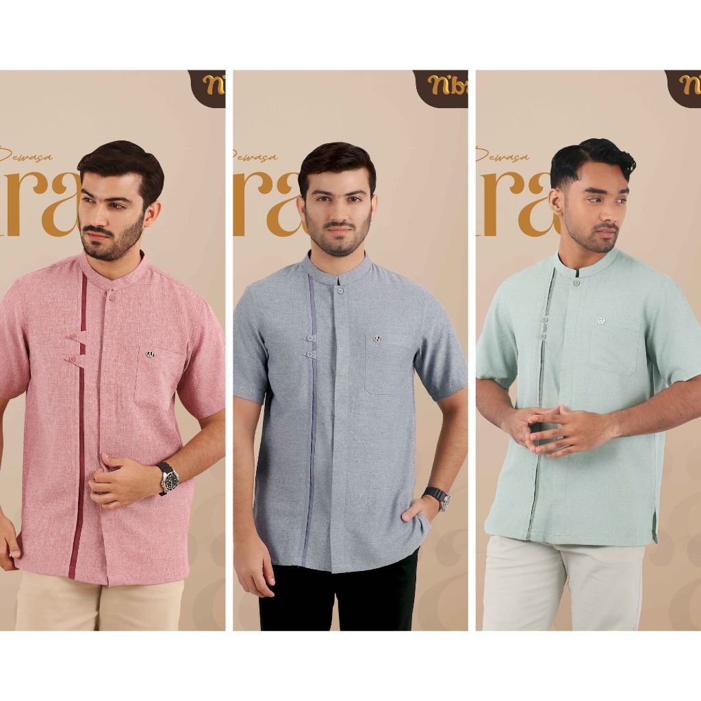 ATASAN KEMEJA LENGAN PENDEK IMARA ORIGINAL NIBRAS NBRS FASHION BAJU BUSANA MUSLIM PRIA DEWASA KOKO P