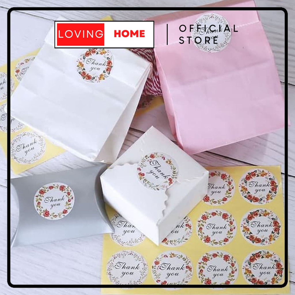 

LOVING HOME - STIKER BUNGA packaging tempelan PEREKAT PACKING packing bungkus label produk