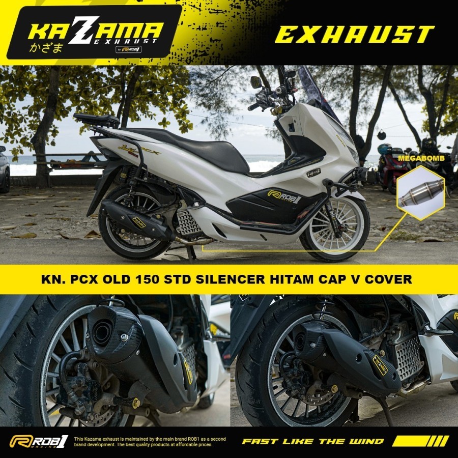 ROB1 KNALPOT KAZAMA PCX OLD 150 STD RACING CAP V COVER