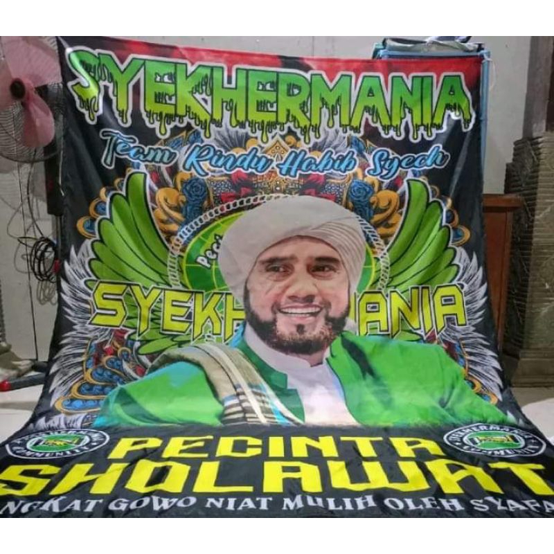 FREE ONGKIR + READY STOK + BENDERA HABIB SYECH, HABIB SYEKHERMANIA, BENDERA PECINTA HABIB, FREE STIC