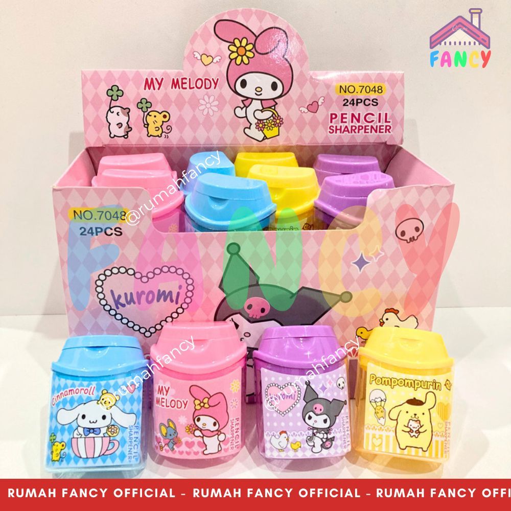 

[1PCS] Serutan Rautan 2 Lubang Boneka Melody Kuromoi Cinamon 7048 / 301 / 90001 Pencil Sharpener Unik Lucu Murah