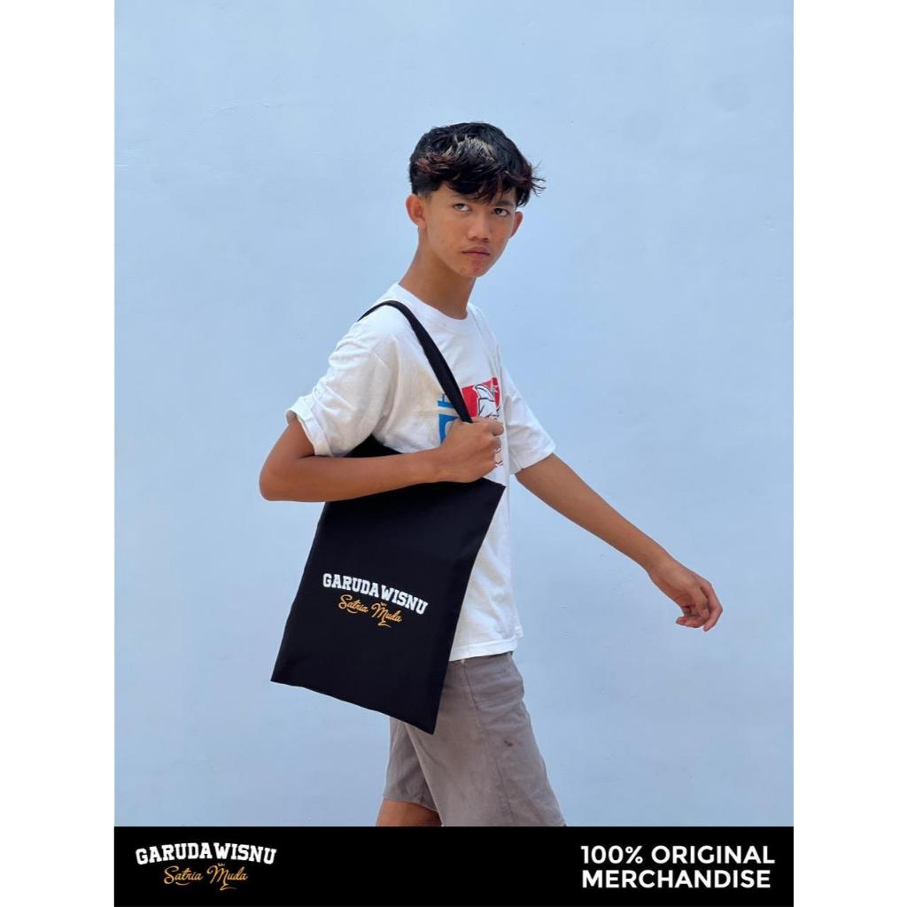 TOTEBAG GWSM 100% ORIGINAL MERCHANDISE TAS GARUDA WISNU SATRIA MUDA HITAM KANVAS RESLETING
