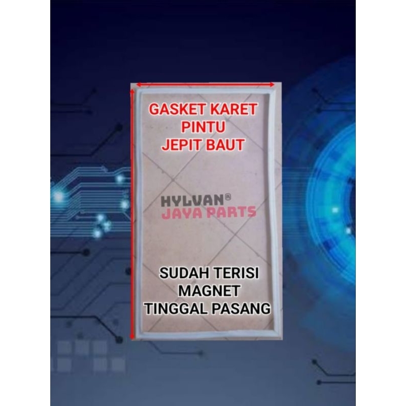 GASKET KARET PINTU KULKAS POLYTRON PR - 211 JEPIT BAUT 50 X 83.5 Cm