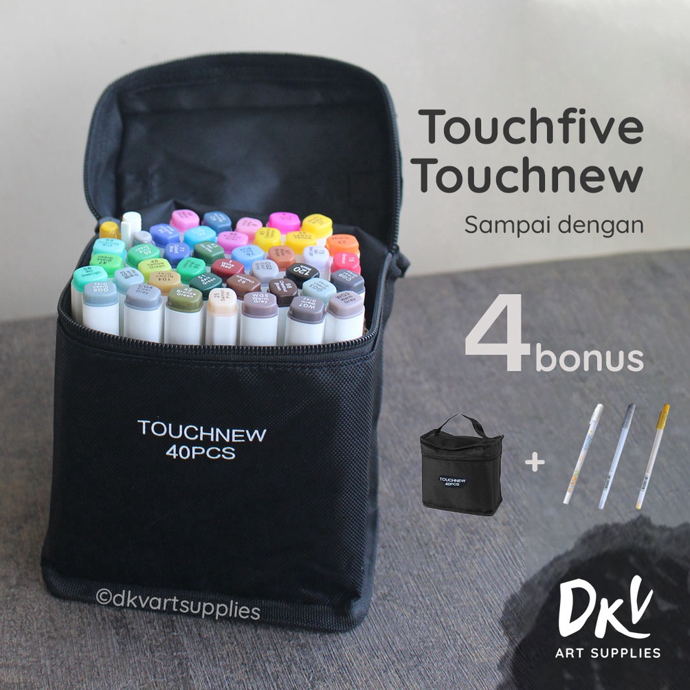 

KODE D48D Touchfive Touchnew Marker Spidol 4 Colors Twin Markers Animasii