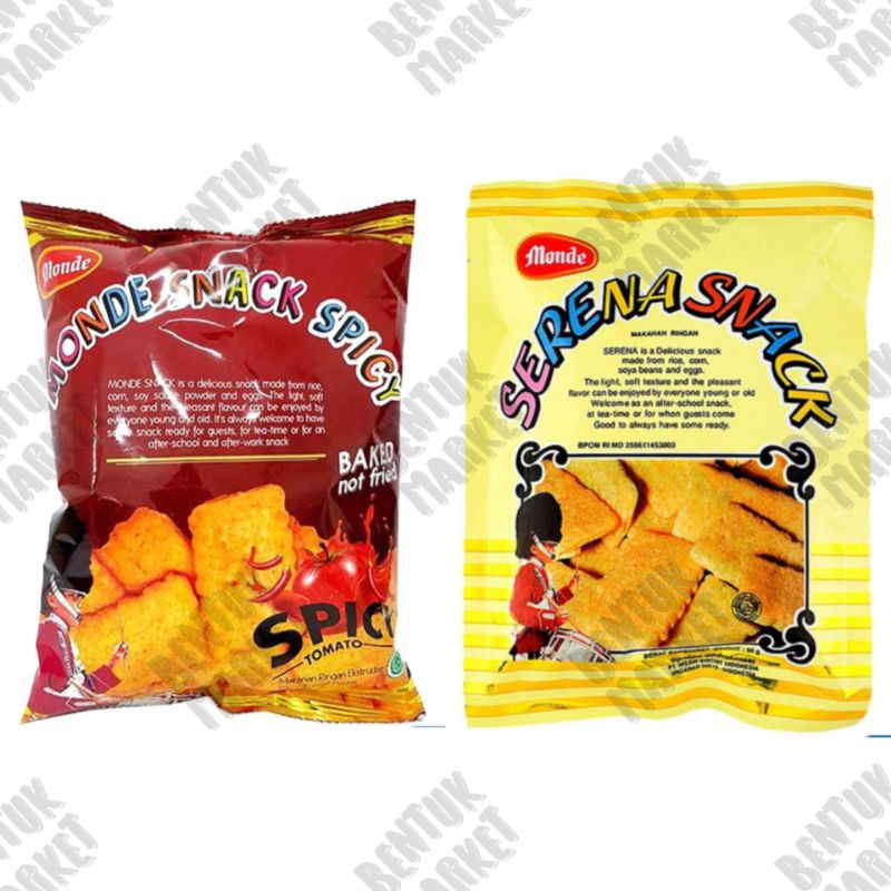 

MONDE SERENA Snack Spicy Tomato 50gr / Monde Serena Original 50gr / Cemilan Instan