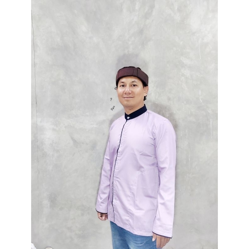 Baju Koko Ungu Lengan Panjang by RaMa