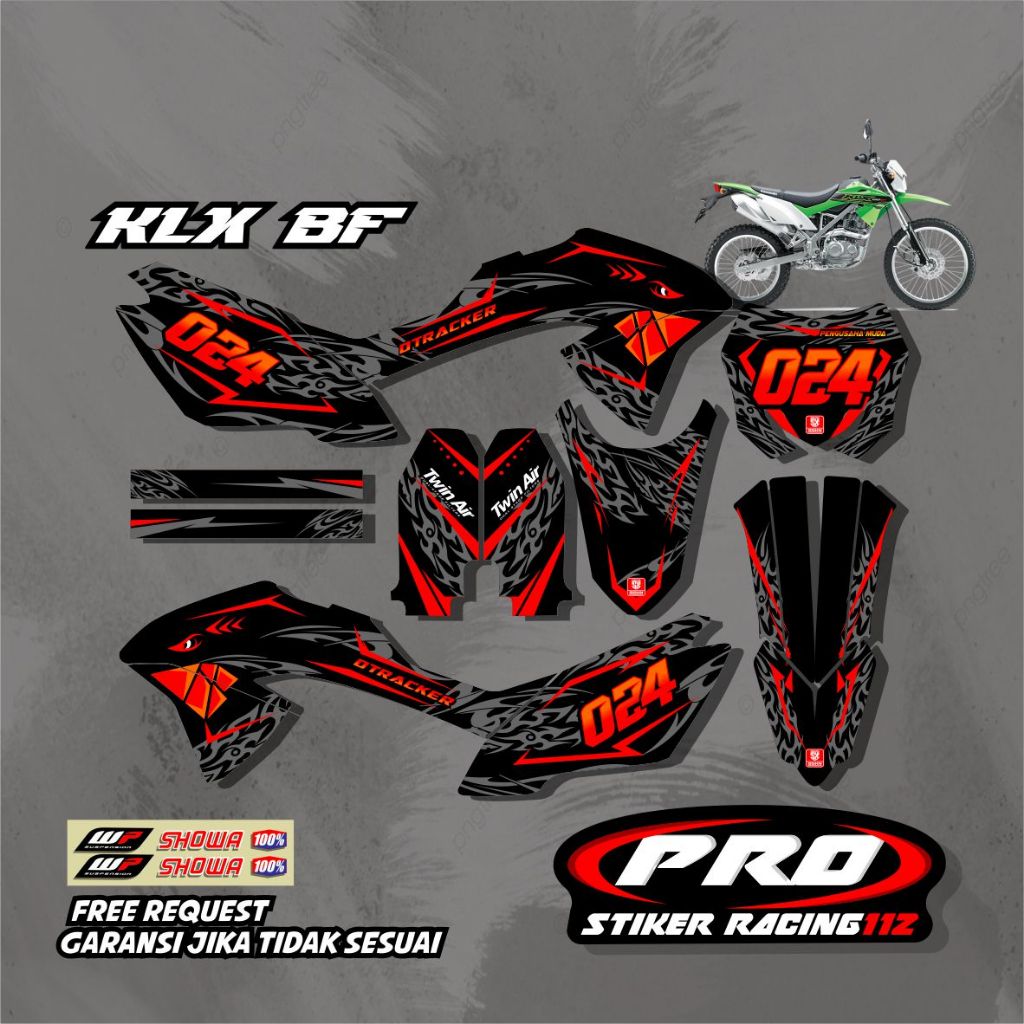 sticker decal klx bf 150 desain terbaru free request nama nmr dll