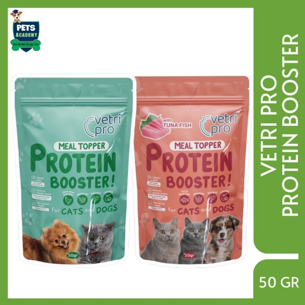 Vitamin kulit bulu anjing kucing - vetri pro protein booster 50 gr