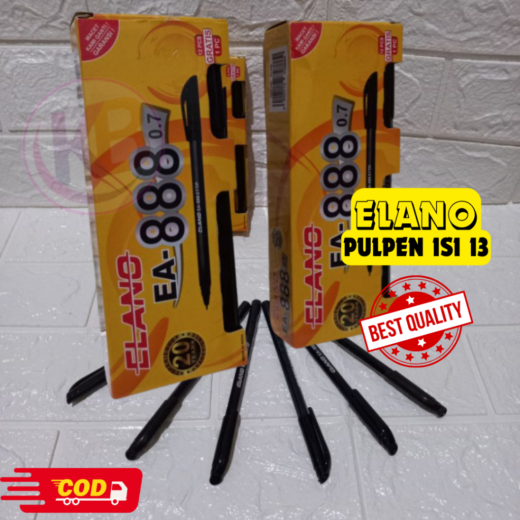 

PULPEN HITAM 1 PAK (13 PCS) / BOLPOIN ELANO 888 / PENA STANDAR NASIONAL 0.7MM